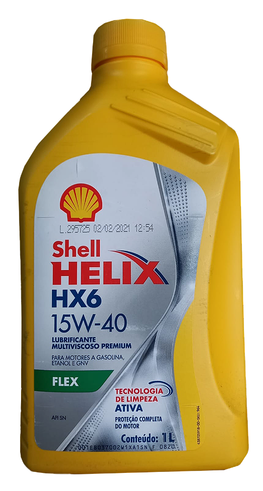 SHELL HELIX HX6 FLEX - SN 15W40 - SEMI SINTÉTICO - ( 12 X 1 LT )