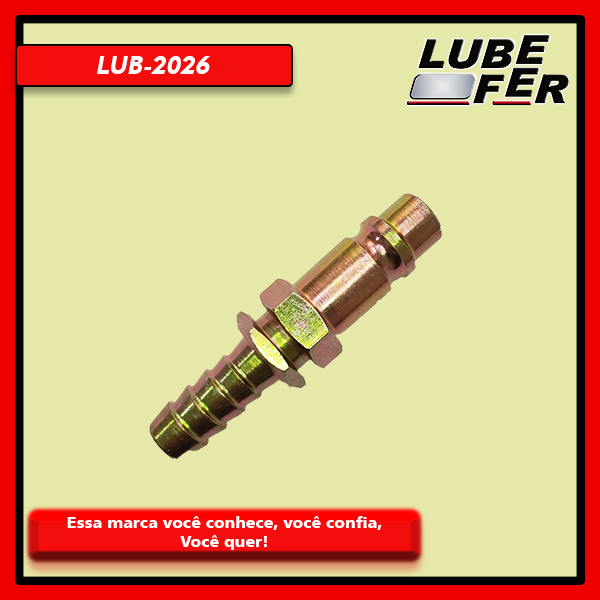 Pino para engate rápido com canal e escama 1/2" -( Para Água ) - Lubefer LUB2026
