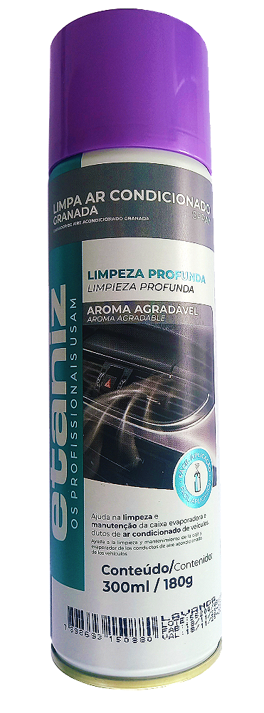 Limpa Ar Condicionado ( Tipo Granada - Spray ) - ETANIZ - Lavanda  - ( 300 ml - 170 grs )