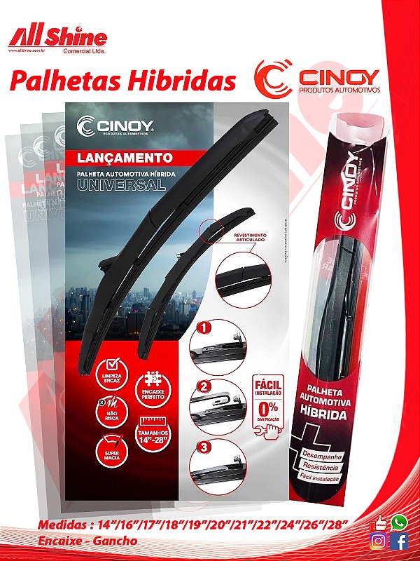 PALHETA HIBRIDA CINOY - ENCAIXE GANCHO - 14 POLEGADAS