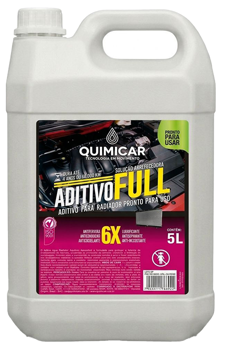 Aditivo para Radiadores Pronto Uso - QUIMICAR FULL 6X - 5 Litros - Rosa