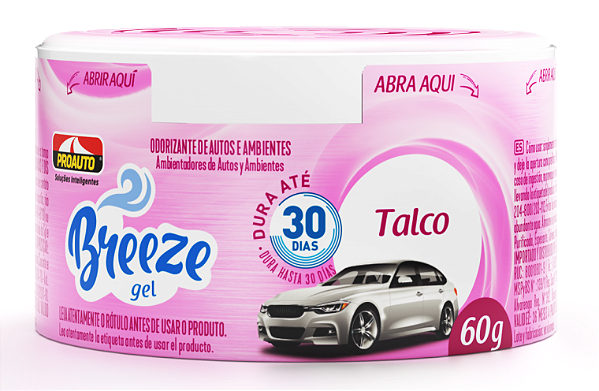 Purificador de Ar Proauto Breeze Gel - Talco - 60 Grs