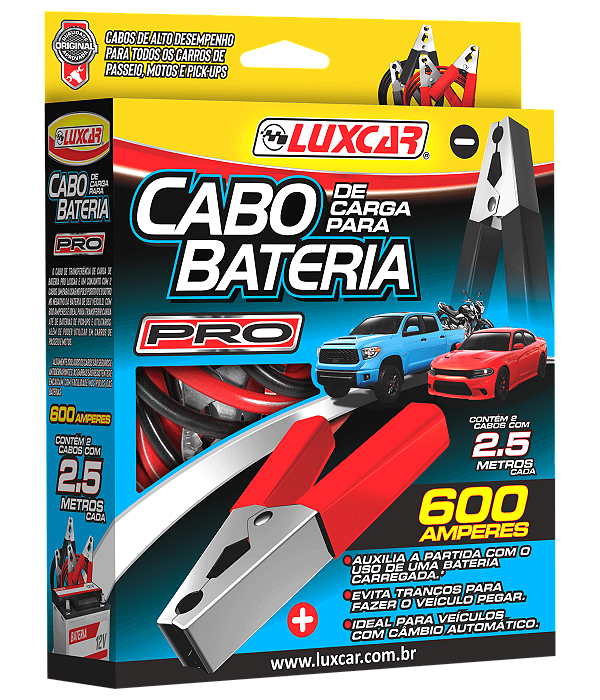 Cabo Auxiliar de Bateria 600 Amperes 2,5 mts - Luxcar