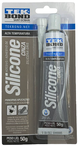 Silicone Acético Alta Temperatura TEK BOND - CINZA