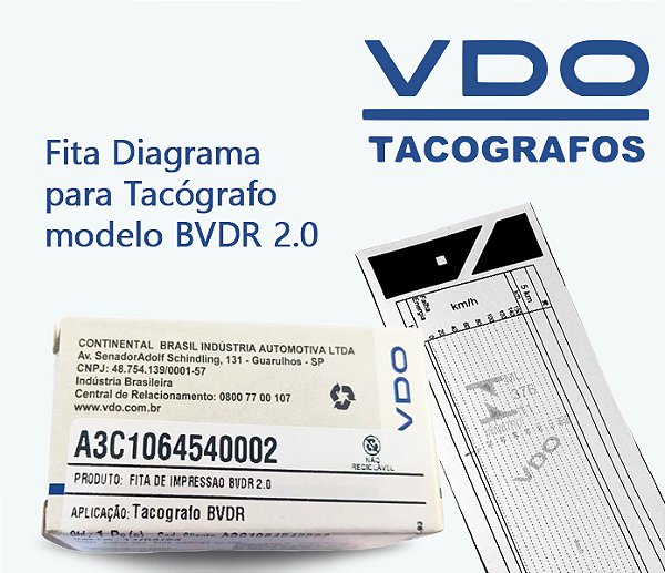 FITA DIAGRAMA PARA TACÓGRAFO VDO BVDR 2.0