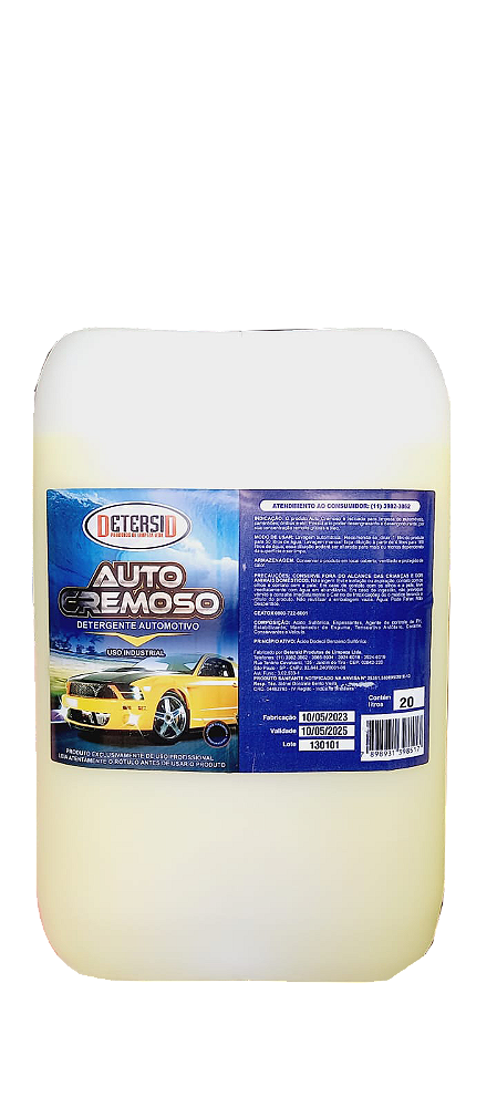 Shampoo Lava Auto Cremoso DETERSID 20 Litros  (DIL. 1X50)