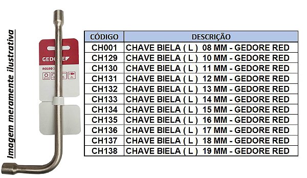 Chave Biela 13 x 13 mm - GEDORE RED