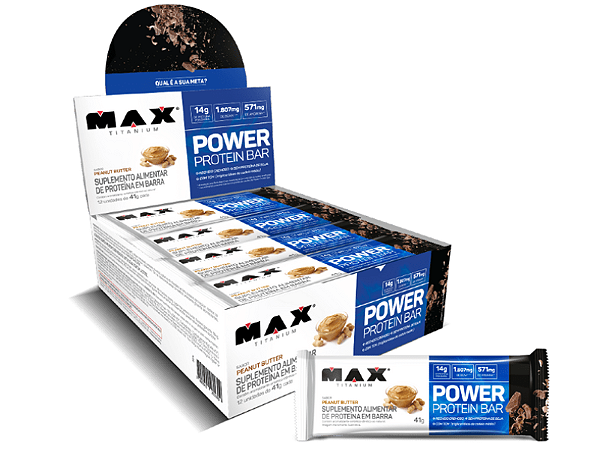 BARRA POWER PEANUT BUTTER 12 UN DE 41G MAX TITANIUM
