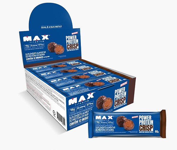 BARRA POWER PROTEIN CRISP DARK CHOCOLATE TRUFFLE 12 UN 44 G