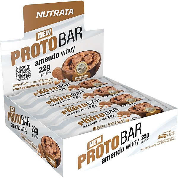 BARRA WHEY PROTOBAR NUTRATA AMENDOIM 70G C/8