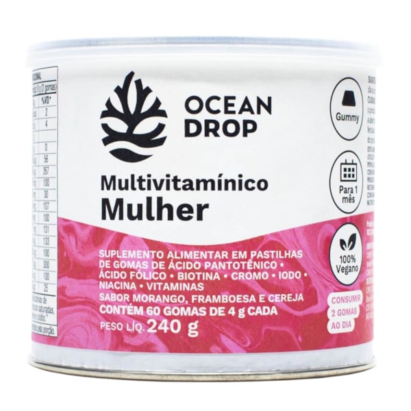 MULTIVITAMINICO MULHER 60 GOMAS 240 GRAMAS OCEAN DROP