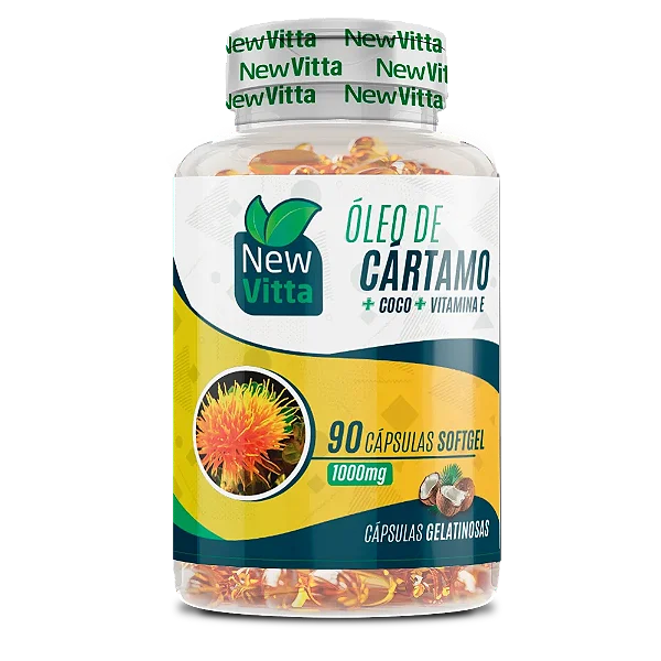 OLEO DE CARTAMO+COCO+VIT E 90 CAPS SOFTGEL 1000MG NEW VITTA