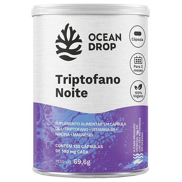TRIPTOFANO NOITE 120 CAPSULAS 580 MG OCEAN DROP