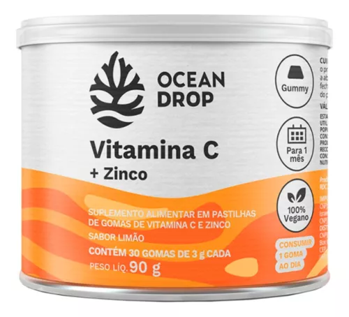 VITAMINA C + ZINCO 30 GOMAS 90 GRAMAS OCEAN DROP