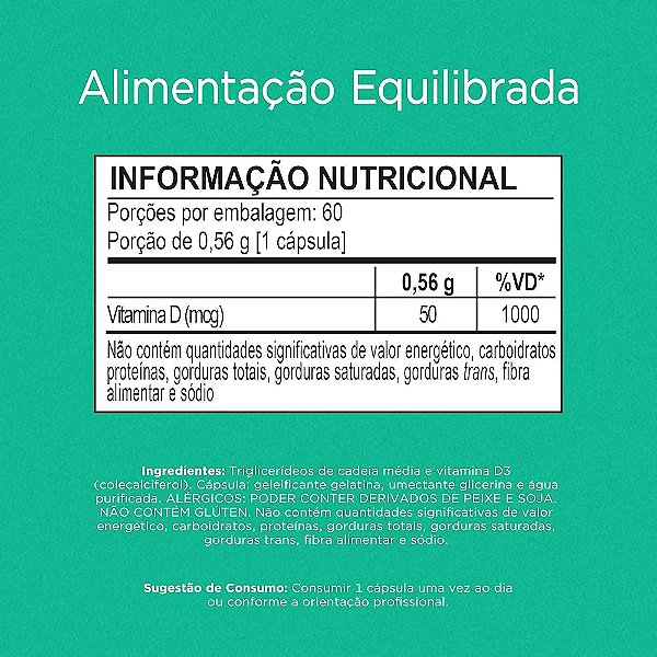 VITAMINA D3 60 CAPSULAS NUTRIFY