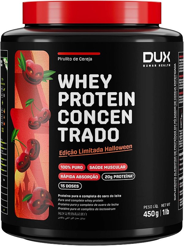 WHEY PROTEIN CONCENTRADO HALLOWEEN DE PIRULITO DE CEREJA  450 G