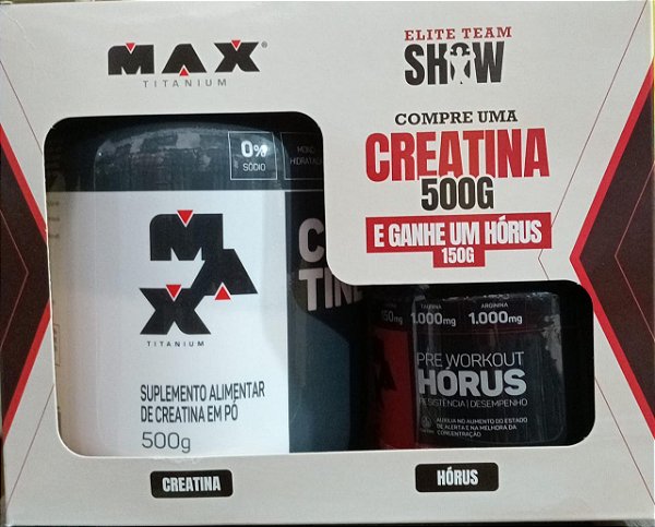 PROMOPACK CREATINE 500g  HÓRUS 150g  MAX TITANIUM