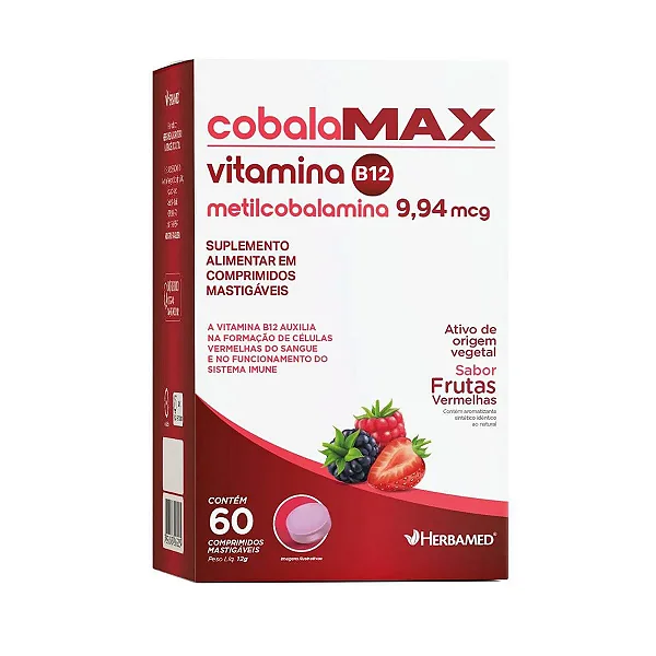 COBALAMAX - METILCOBALAMINA 9,94MCG COMPRIMIDOS MASTIGAVEIS - 60 COMP
