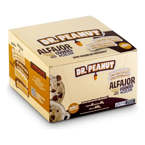 CAIXA C/12 ALFAJOR 55G - DR PEANUT - COOKIES