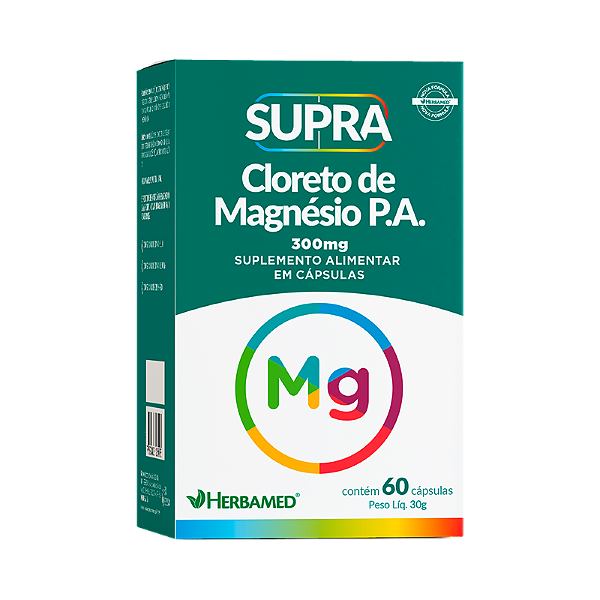 CLORETO DE MAGNÉSIO P.A SUPRA 60 CAPS - HERBAMED