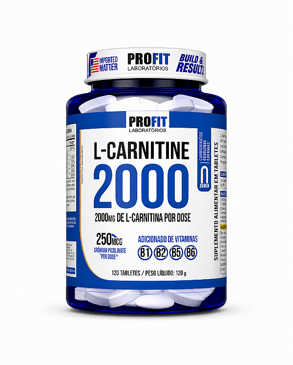 L CARNITINE 2000 + 250MCG CROMO POTE 60 TABLETES PROFIT
