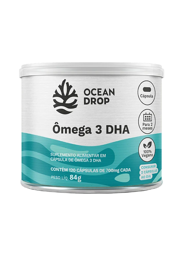 OMEGA 3 DHA 100% VEGETAL 120 CAPSULAS 700 MG OCEAN DROP