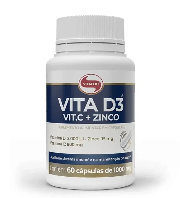 VITA D3 + C + ZINCO 60 CAPS 1000MG - VITAFOR