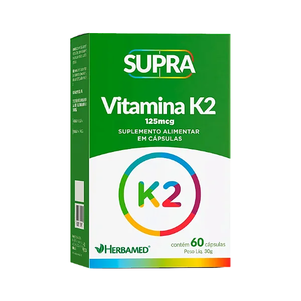 VITAMINA K2 - MENAQUINONA MK7 SUPRA 60CAPS 120MCG HERBAMED