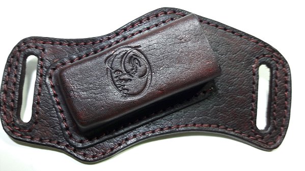 Porta Carregador Transversal Pistola, 100% Couro