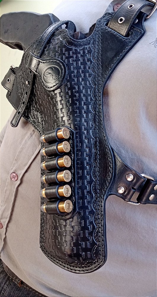 -Coldre Peitoral Revolver 357 e 44mag - Raging Hunter ("8 3/8"), 454 casull ("8,34") e RT838 ("212")