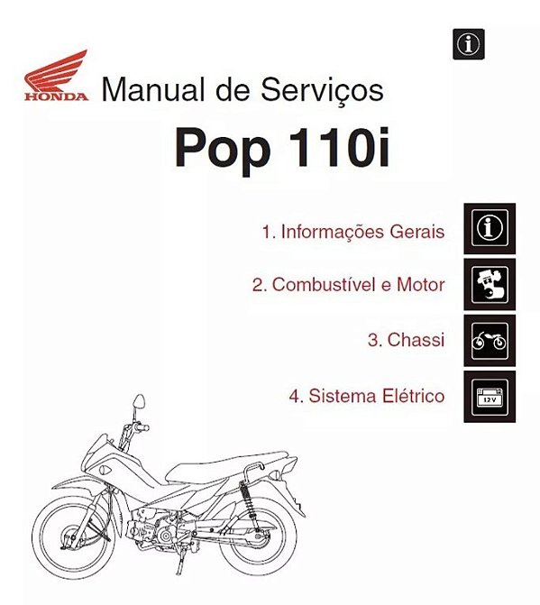 Manual De Serviço Honda Pop 110 I 2015 A 2017
