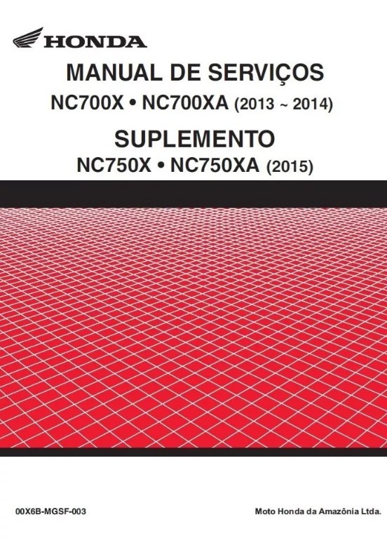 Manual De Serviço Honda NC 700 ou 750 2013 a 2015