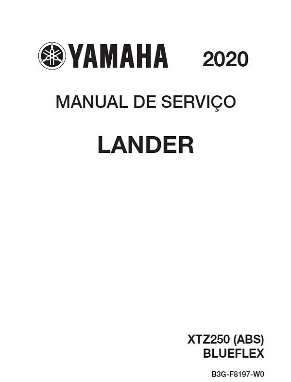 Manual De Serviço Yamaha Lander 250 2020 Blueflex