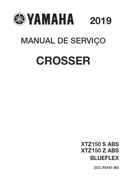 Manual De Serviço Yamaha Crosser 150 XTZ 150 ABS Blueflex 2019