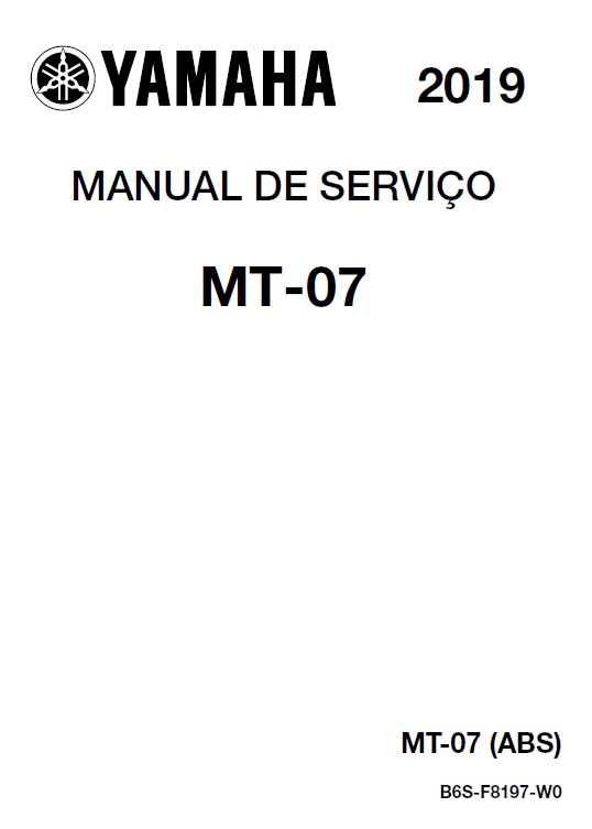 Manual De Serviço Yamaha MT-07 MT07 ABS 2019