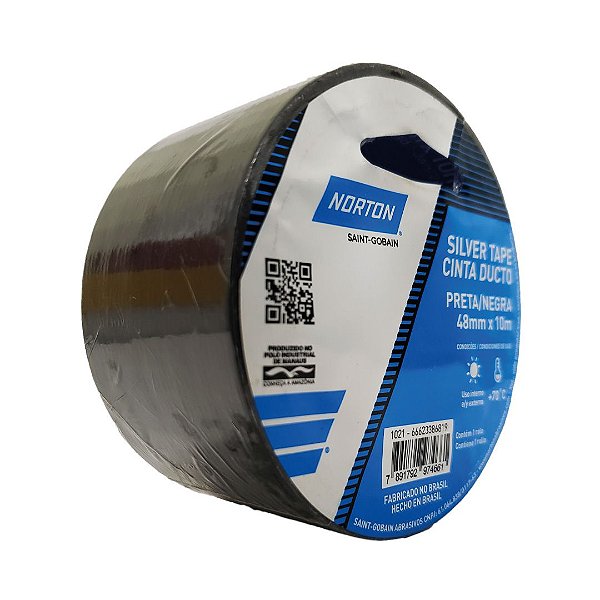 Fita Silver Tape Preta 48 x 10 m