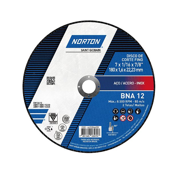 Disco de Corte BNA12 Azul - 180 x 1,6 x 22,23 mm