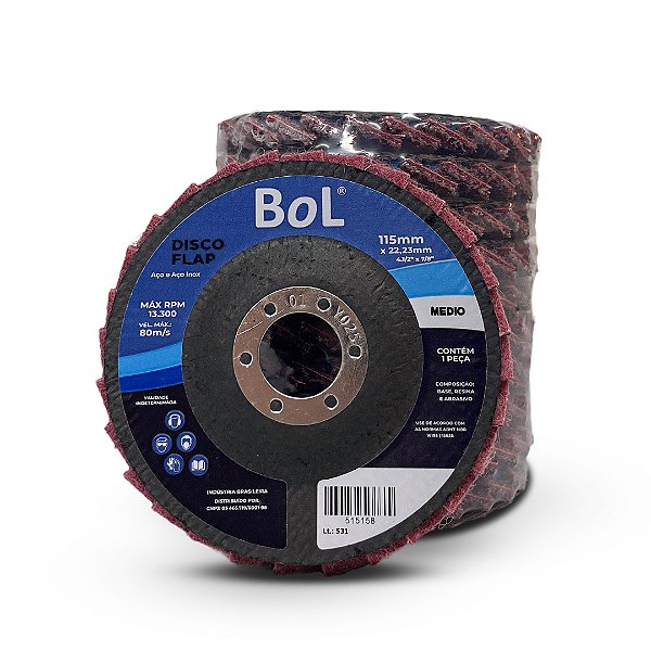 BT DISCO FLAP DE MANTA 115X22 BOL MEDIO VERMELHO