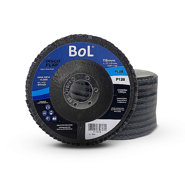 DISCO FLAP 115X22 #120 BOL COSTADO FIBRA