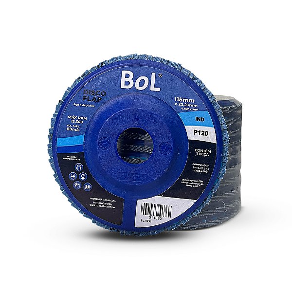 DISCO FLAP 115X22 #120 BOL COSTADO PLASTICO
