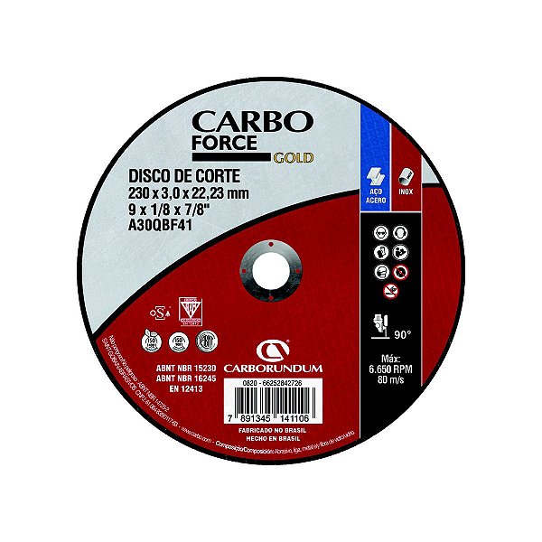 Disco de Corte Carboforce 230 x 3 x 22,23 mm