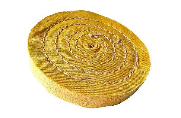 Disco de Polimento Costurado Algodão Amarelo - 100 mm