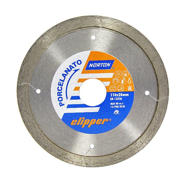 Disco de Corte Clipper Contínuo Porcelanato Diamantado 110 x 8 x 20 mm