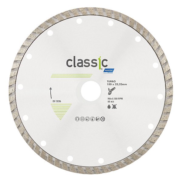 Caixa com 5 Disco de Corte Classic Turbo Diamantado 180 x 22,23 mm