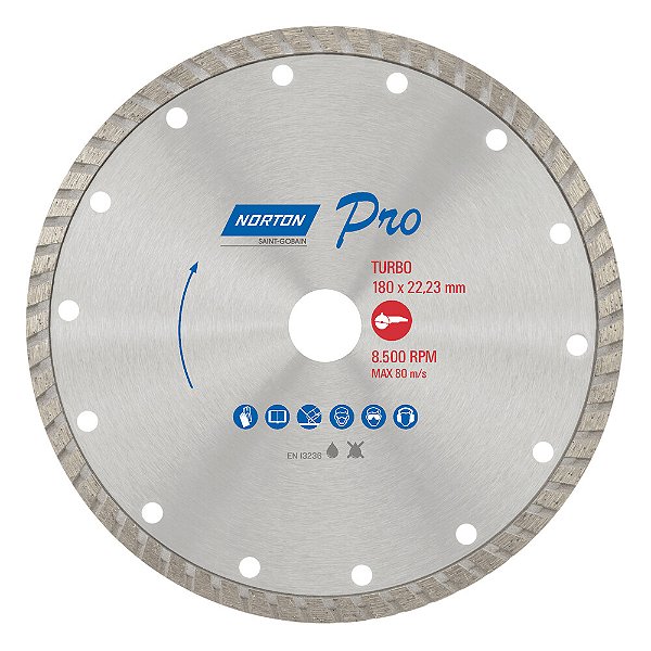 Caixa com 5 Disco de Corte Pro Turbo Diamantado 180 x 22,23 mm