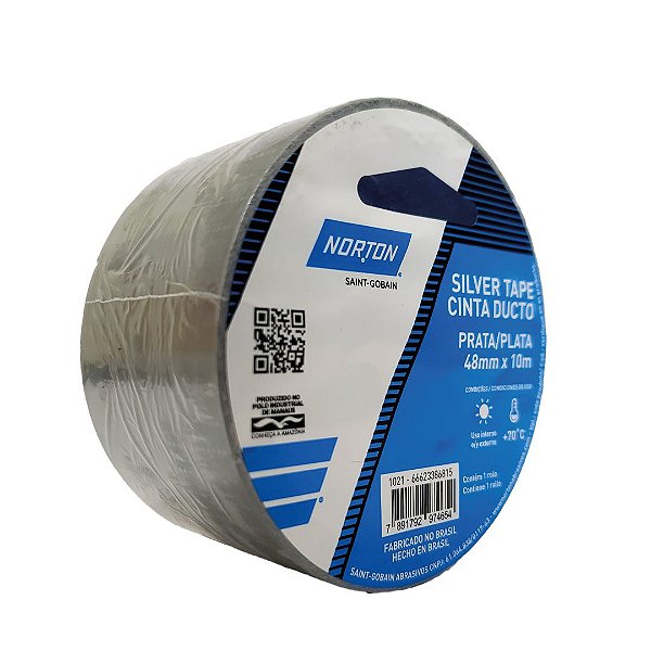 Caixa com 10 Fita Silver Tape Prata 48 x 10 m