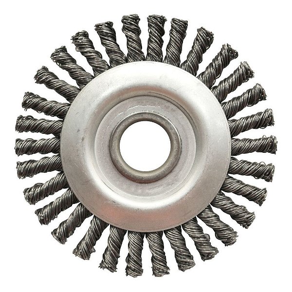 Caixa com 10 Escova de Aço Circular Trançada - Temperado 114,3 x 12,7 mm