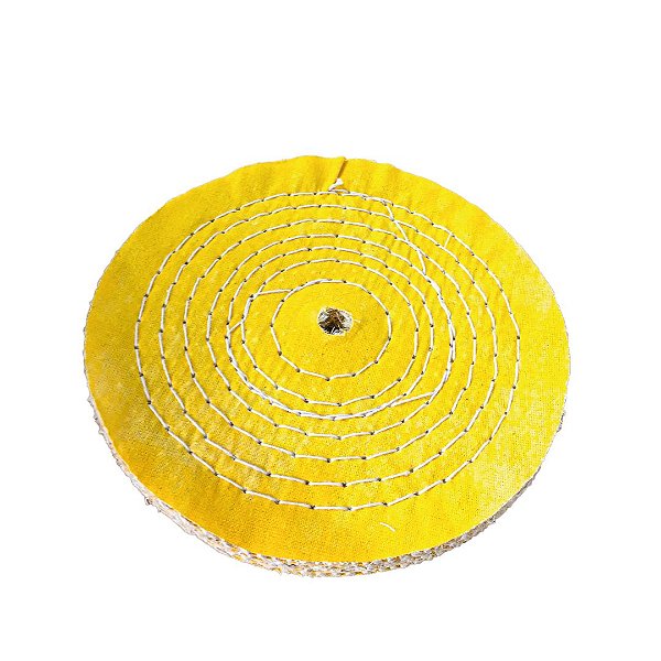 Disco de Polimento Costurado Pano Amarelo Sisal Compacto - 200 mm