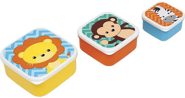 Kit 3 Potinhos Animal Fun