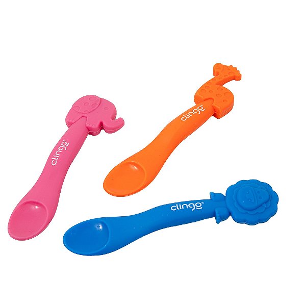 Colher Em Silicone Animais